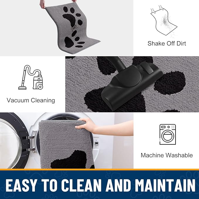 Smiry Dog Door Mat for Muddy Paws, Absorbs Moisture and Dirt, Low-Profile - Image 7