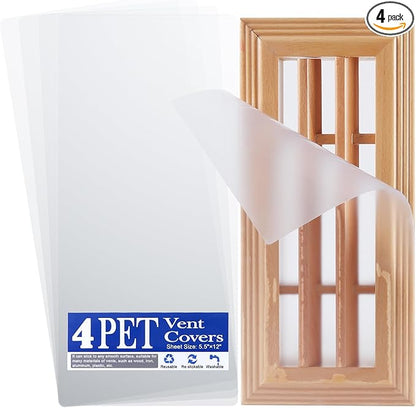 4 Pack PET Vent Covers with Nano Adhesive, 5.5" X 12" by CreateAColorfulLife