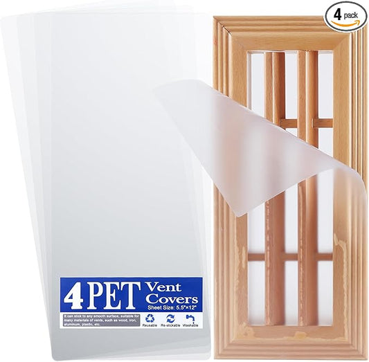 4 Pack PET Vent Covers with Nano Adhesive, 5.5" X 12" by CreateAColorfulLife