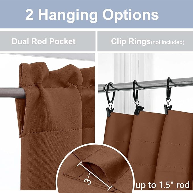 Chyhomenyc Sun Baked Short Blackout Curtains 30 Inch Length, Small Kitchen - Image 5