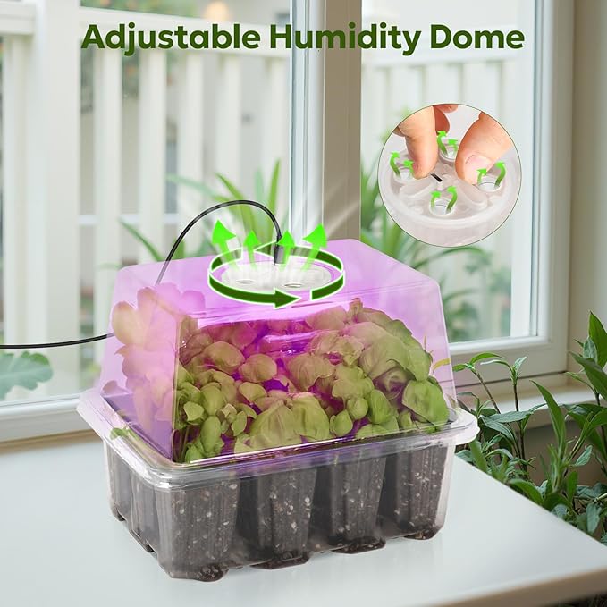 MIXC Seed Starter Kit with Grow Light, Elevated Seedling Tray Kit with - Image 5