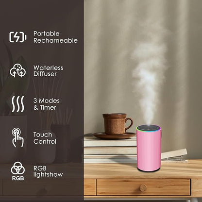Waterless Essential Oil Diffuser, Battery Powered Mini Scent Air Machine - Image 4