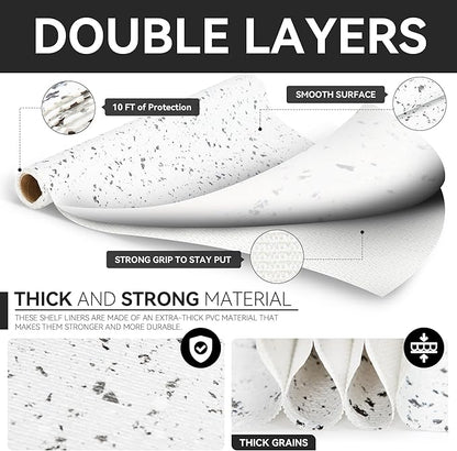 RAY STAR Shelf Liner, Non Adhesive Terrazzo Marble Cabinet Liner - Image 7