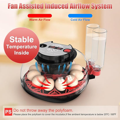 12 Egg Incubator with Temperature Control, Humidity Display, Automatic Egg - Image 2