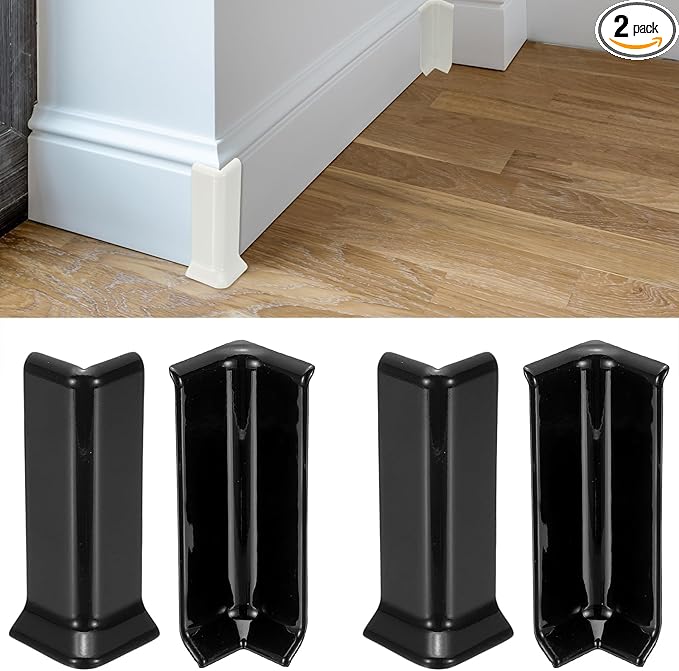 uxcell Self Adhesive Baseboard Corner Blocks, 4.07 Inch Wall Edge Corner by uxcell