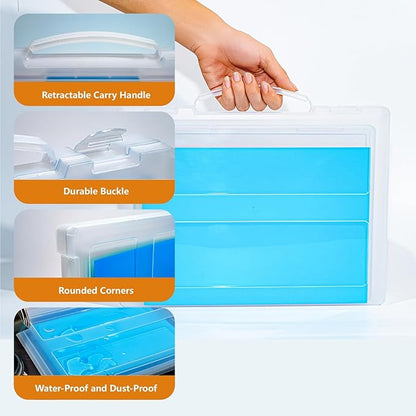 8 Packs Paper Storage Boxes, Plastic Multi-Purpose Thick Scrapbook Storage Box - Image 3