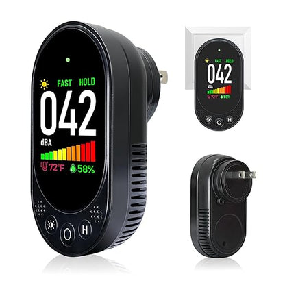 Portable Plug-In Noise Detector, Temperature/Humidity Simultaneous Monitoring by VETOUCH