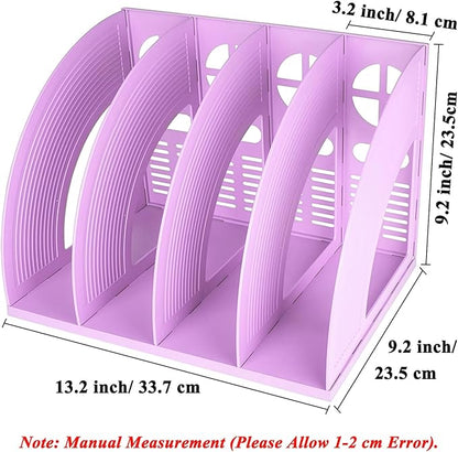 SAYEEC Sturdy Magazine Holder 4 Compartments Plastic Desktop File Organizer - Image 2