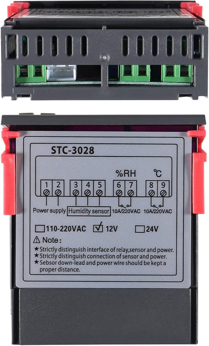 STC-3028 Temperature Controller 12V Temperature and Humidity Controller Meter - Image 5