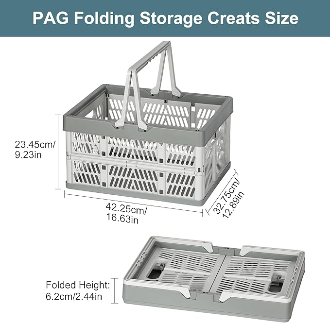 Heavy Duty Plastic Milk Crates for Storage, Collapsible Shopping Basket - Image 7