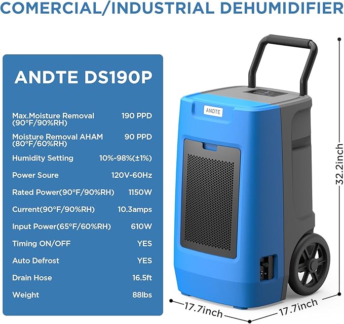 Andte 190 Pints Commercial Dehumidifier - Image 4