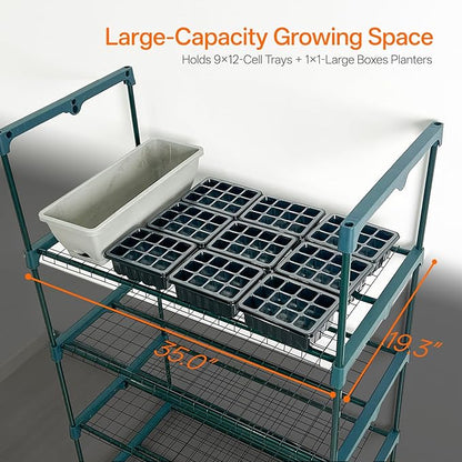 Bstrip Indoor Greenhouse with Grow Light, 4-Tier Mini Green House, Zippered PVC - Image 5