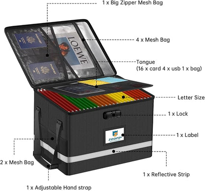 Fireproof File Box with Lock, 5200°F Document Box Storage Organizer, Suitable - Image 6