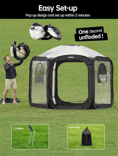 Porayhut Pop Up Greenhouse Tent, Portable Large Walk-in Plant House 10’X10’ - Image 6