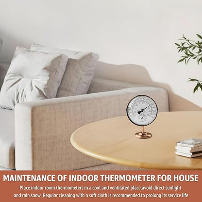 4-Inch Indoor Thermometer and Humidity Gauge, Room Analog Temperature and - Image 9
