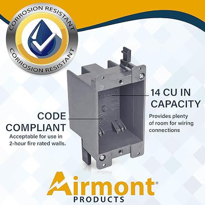 Airmont Products 14 in. Old Work Electrical Box, 1-Gang 14 Cu in Non-Metallic - Image 3