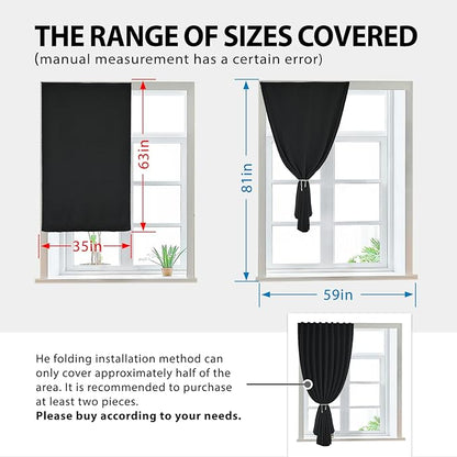 Autohesion Curtains for Windows, Bedroom Blackout Curtains for - Image 3