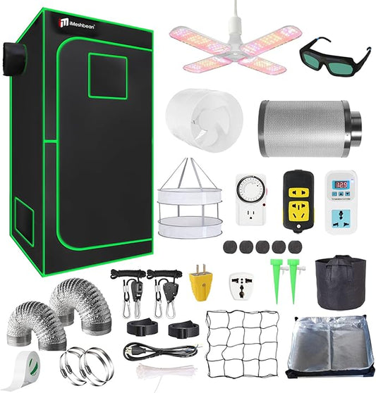 40"x40"x80" Grow Tent Kit, Complete System High Reflective Mylar Indoor Grow by iMeshbean