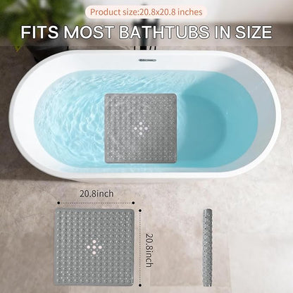 Anti-Slip Bathtub Shower mat, 20.8×20.8（Approximately 53×53cm） inch Soft - Image 3