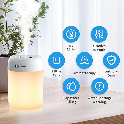 SZO Night Lights Humidifiers For Bedroom, USB Rechargeable, LED Lights For - Image 2