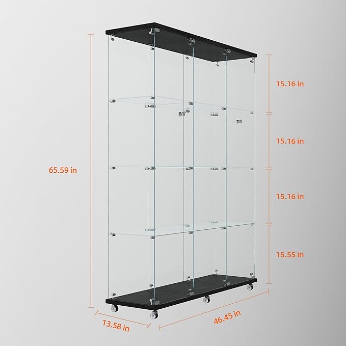 Yoluckea 4 Tiers Glass Display Cabinet Extra Large - Image 2