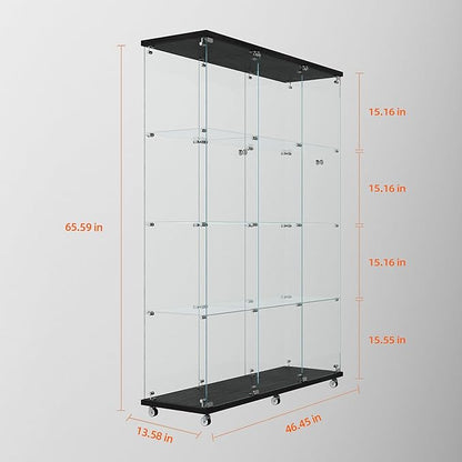 Yoluckea 4-Tier Glass Display Cabinet Extra Large - Image 2