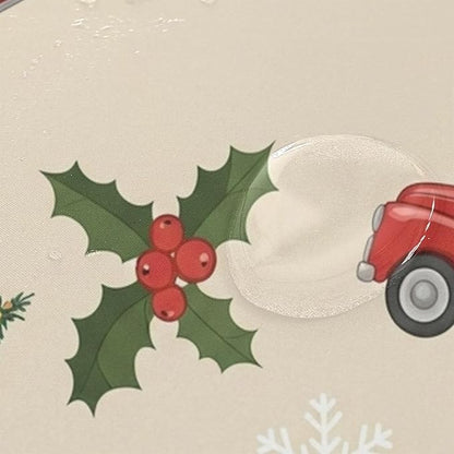 Car Christmas Tree Beige Shower Curtain Liner 72×72 inch - Image 4
