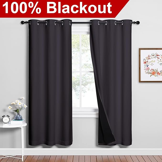 NICETOWN Full Shade Curtain Panels, Pair of Thermal Insulated & Energy - Image 2