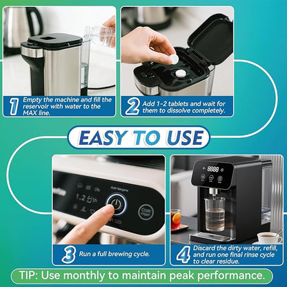 Coffee Machine Cleaner Descaler Tablets, Coffee Maker Cleaner Compatible - Image 5