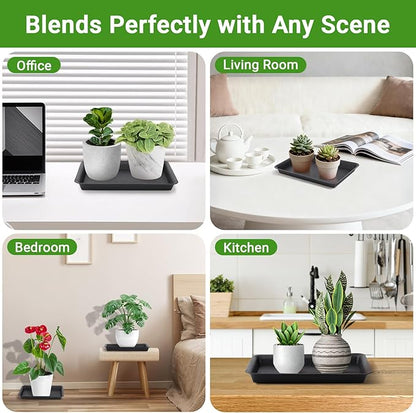 GREANER 10 Inch Plastic Plant Tray Saucer Rectangular, Humidity Trays - Image 6