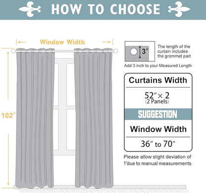 ChrisDowa Blackout Curtains 102 Inches Long 2 Panels Set - Image 5