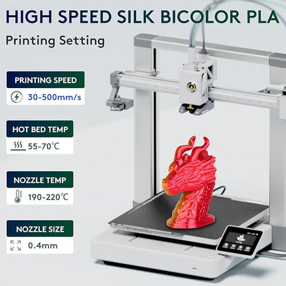 ERYONE Silk Dual Color PLA Filament 3D Printer 1.75mm +/- 0.03mm, Bicolor - Image 2