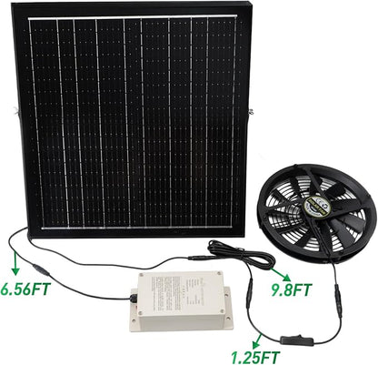 Solar Exhaust Fan with Battery, 40W 10" Solar Powered Fans - Image 5
