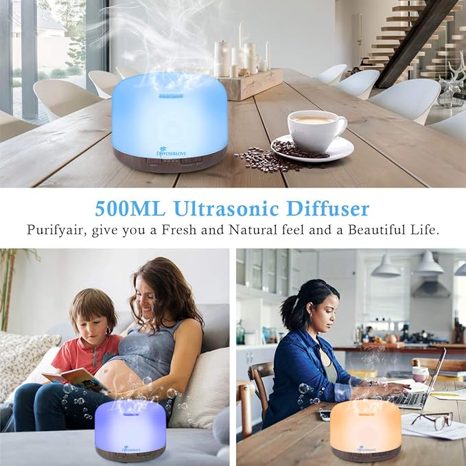 Diffuserlove Essential Oil Diffuser 500ML Aromatherapy Diffuser Mist - Image 3