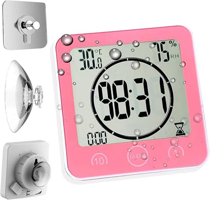Waterproof Bathroom Wall Clock and Timer, Digital Water Resistant Hanging Timer by HomemelindaExquisiteClock