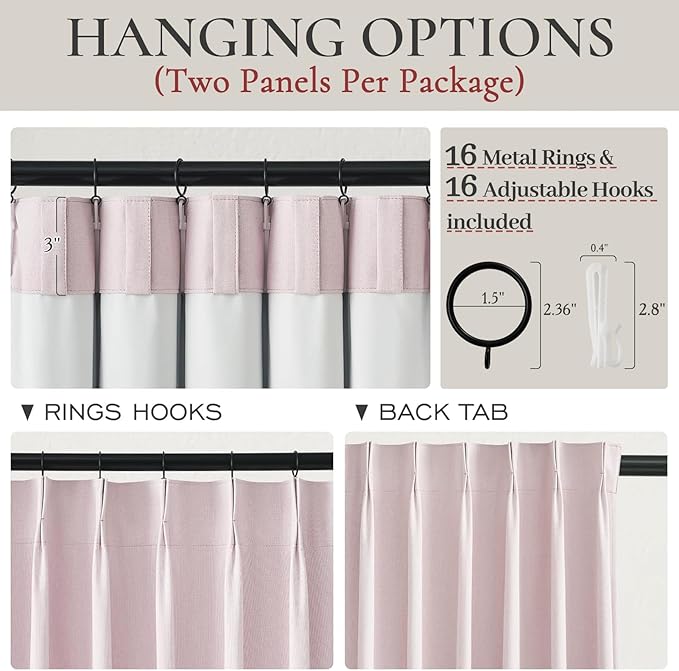 Soft Pink Kawaii 90 Inch Blackout Curtains - Image 5