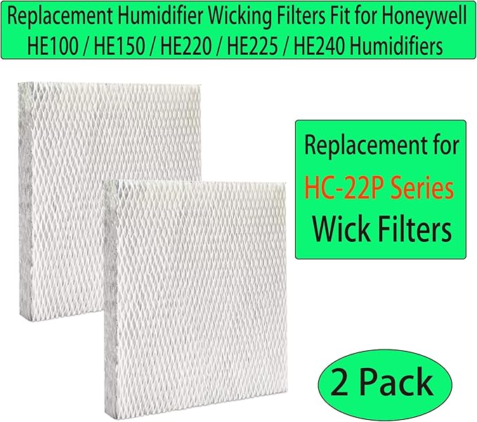 HC22P Replacement Wick Filters for Honeywell Home HE100 HE150 HE220 HE225 HE240 - Image 2