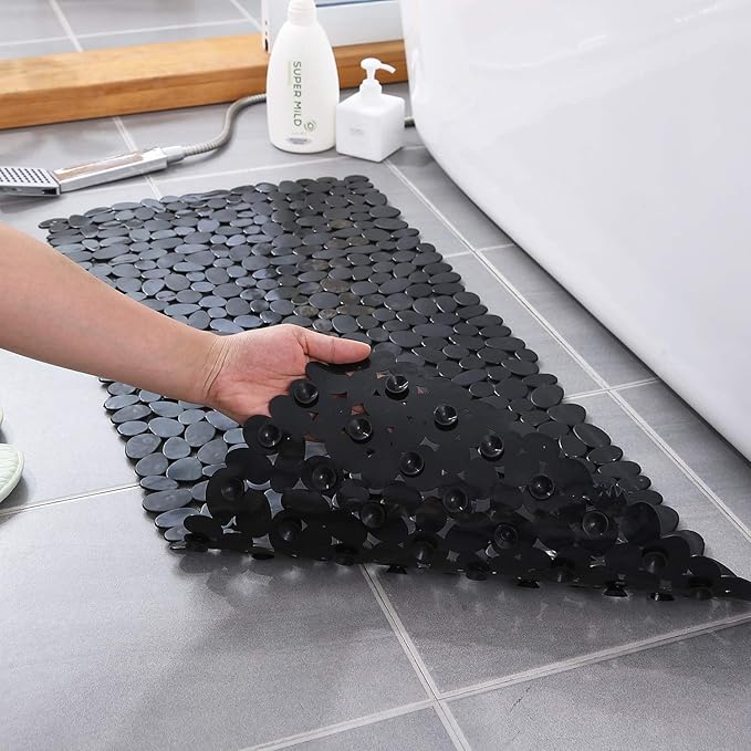 WELTRXE Non Slip Bathtub Mat 35 x 16 Inches Pebbles Shower Mats - Image 8