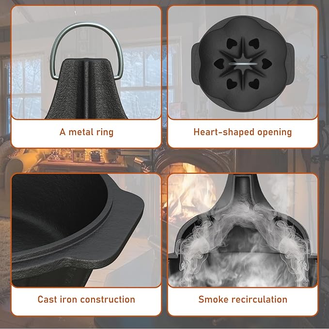 Wood Stove Steamer & Woodstove Steamer Stove Humidifier Cast Iron, 2.4 Qt Round - Image 5