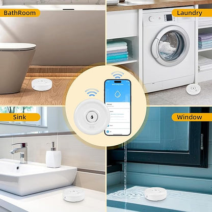 WiFi Water Leak Sensor, 100 dB Water Alarm Leak Detector, - Image 8
