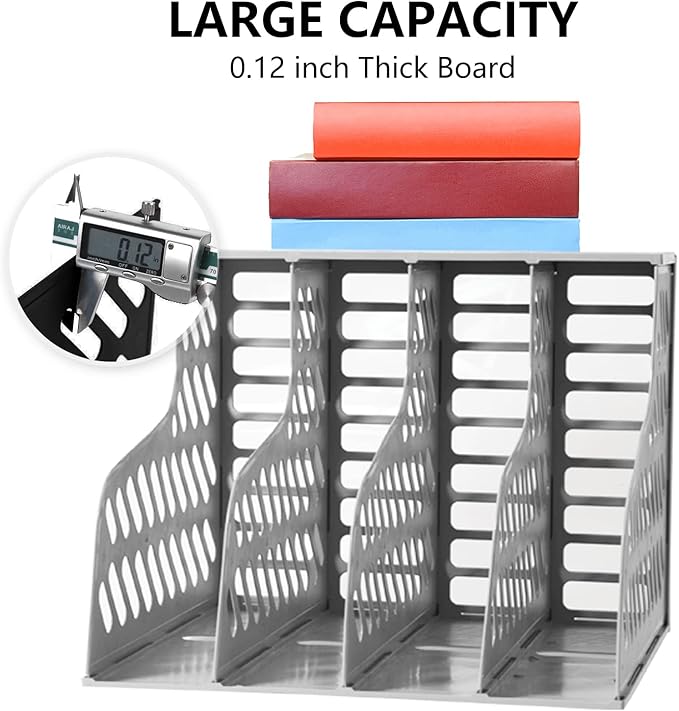 SAYEEC Magazine File Holder, Plastic Desktop File Folder Organizer - Image 3