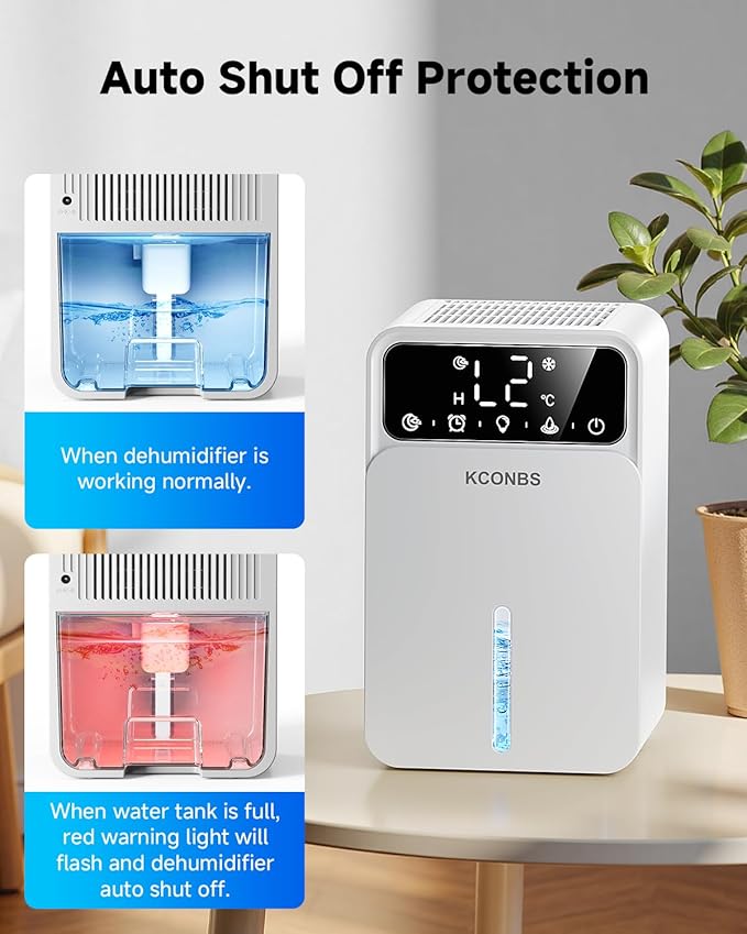 Dehumidifier, Dehumidifiers for Home, 60 OZ Water Tank, 500 sq.ft Dehumidifier - Image 4
