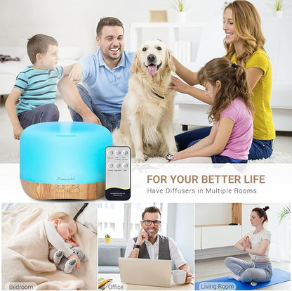 Homeweeks 300ml Essential Oil Diffuser, Quiet Aromatherapy Mist Diffusers - Image 2