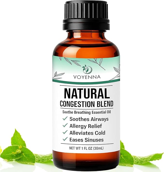Essential Oil Breathe Blend for Diffuser, Humidifier, Aromatherapy & Rub by Voyenna