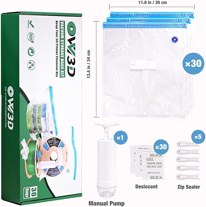 OVV3D Filament Storage Bags Kit 66pcs, 3D Printer Filament Storage 30 Bags - Image 2