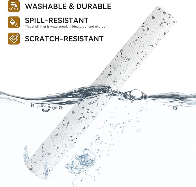 RAY STAR Shelf Liners for Kitchen Cabinets Non-Adhesive, 18 Inch x 8 Feet - Image 2