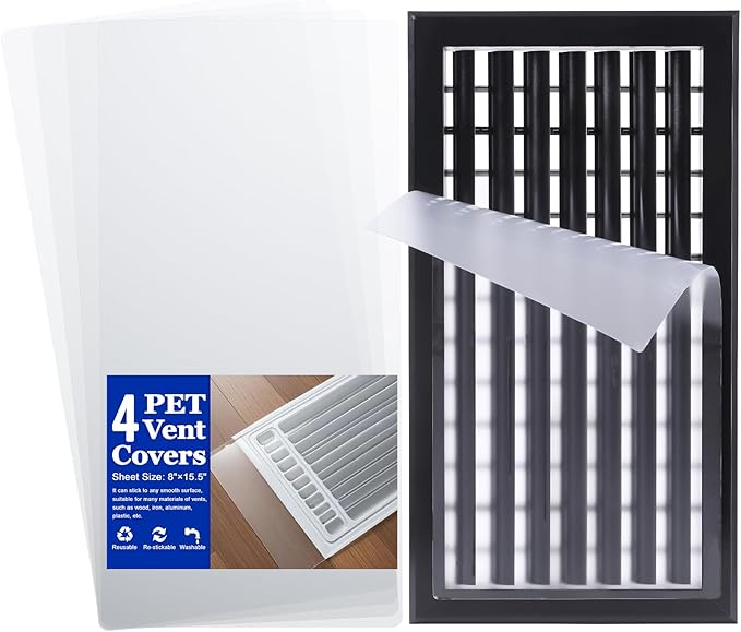 4 Pack PET Vent Covers with Nano Adhesive, Ceiling Vents and Air Registers by CreateAColorfulLife