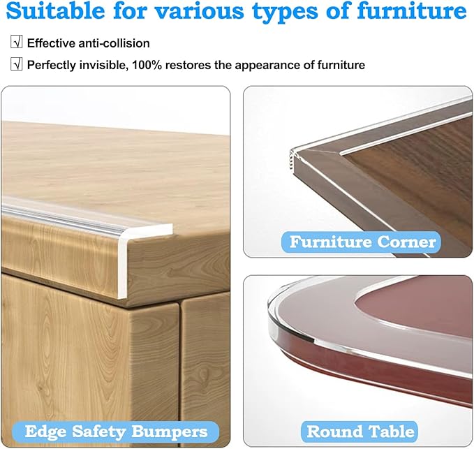 0.8 in x 13.12 FT, Edge Corner Protector Baby Proofing, Soft Clear Furniture - Image 7