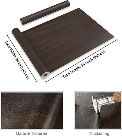 CRE8TIVE 24"x354" Dark Brown Wood Contact Paper Peel and Stick Wood Wallpaper - Image 8