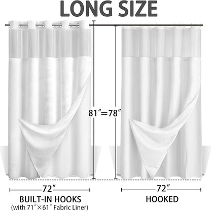 No Hook Shower Curtain and Liner Set - Image 6